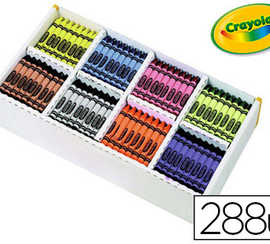 crayon-cire-crayola-diam-tre-8mm-lavable-8-coloris-assortis-coffret-scolaire-288-unit-s