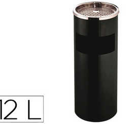 cendrier-q-connect-corbeille-m-atallique-cylindrique-12l-250x615mm-grille-retrait-magots-coloris-noir