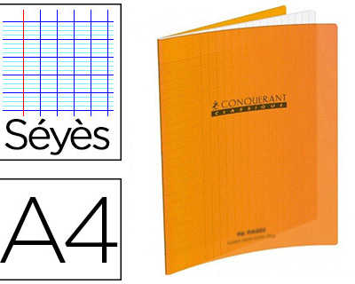 cahier-piqua-conquarant-classi-que-couverture-polypropylene-rigide-transparente-a4-21x29-7cm-96-pages-90g-sayes-orange