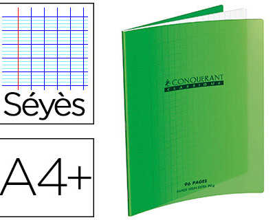 cahier-piqua-conquarant-classi-que-couverture-polypropylene-rigide-transparente-a4-24x32cm-96-pages-90g-sayes-vert