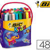 FEUTRE BIC KIDS VISACOLOR XL C OLORIAGE ENCRE LAVABLE POINTE EXTRA-LARGE BLOQUAE COULEURS TRES VIVES POT 48U