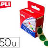 PASTILLE ADHÉSIVE APLI AGIPA DIAMÈTRE 15MM PERMANENTE COLORIS VERT BOÎTE 150 UNITÉS PASTILLE ADHÉSIVE APLI AGIPA DIAMÈTRE 15MM PERMANENTE COLORIS VERT BOÎTE 150 UNITÉS