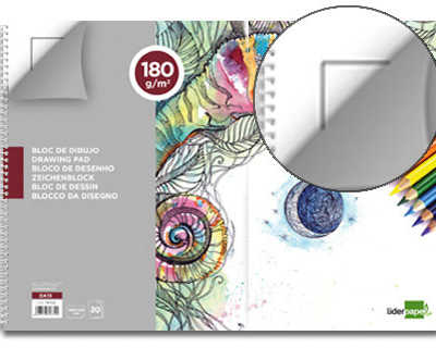 bloc-liderpapel-papier-dessin-artistique-spirale-avec-encadrement-180g-m2-format-a3-460x325mm-20f