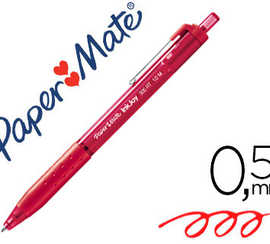 stylo-bille-paper-mate-inkjoy-300-rt-acriture-moyenne-0-5mm-encre-douce-ratractable-clip-matal-rasiste-bavures-rouge
