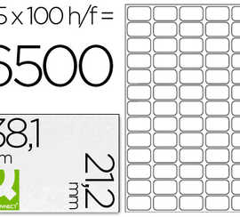 atiquette-adhasive-q-connect-3-8-1x21-2mm-coins-droits-imprimante-jet-d-encre-laser-copieur-100-feuilles-6500-unitas