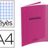 CAHIER PIQUA CONQUARANT CLASSI QUE COUVERTURE POLYPROPYLENE RIGIDE TRANSPARENTE A4 21X29,7CM 96 PAGES 90G SAYES ROSE