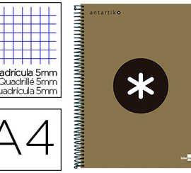cahier-spirale-liderpapel-antartik-a4-240p-100g-rembord-quadrillage-5mm-microperfor-5-bandes-4-trous-coloris-or