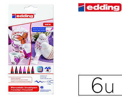 feutre-edding-porcelaine-e4200-caramique-amaillae-verre-pointe-pinceau-fine-flexible-pochette-6-coloris-froids