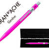 PORTE-MINE CARAN D'ACHE 844 CLASSIC LINE ALUMINIUM MINE 0.7MM BOUTON POUSSOIR RÉSERVOIR MINES GOMME CORPS FUCHSIA ÉTUI