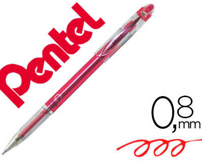 roller-pentel-m-tal-slicci-pointe-aiguille-criture-fine-0-8mm-corps-fin-court-13-5cm-encre-gel-couleur-rouge