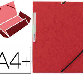 chemise-q-connect-carte-lustra-e-375g-pour-documents-a4-320x243mm-3-rabats-coloris-rouge