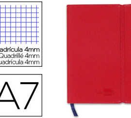 carnet-liderpapel-couverture-simili-cuir-encoll-e-a7-7-4x10-5cm-70g-240-pages-4x4mm-fermeture-lastique-coloris-rouge