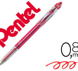 roller-pentel-m-tal-slicci-pointe-aiguille-criture-fine-0-8mm-corps-fin-court-13-5cm-encre-gel-couleur-rouge