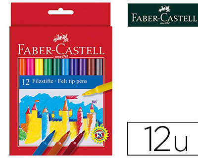 feutre-faber-castell-scolaire-pointe-robuste-capuchon-ventila-lavable-couleurs-assorties-atui-12-unitas