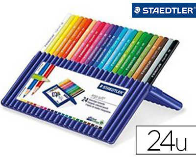 crayon-couleur-staedtler-ergos-oft-triangulaire-175mm-mine-douce-3mm-excellent-confort-atui-plastique-chevalet-24-unitas
