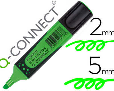 surligneur-q-connect-premium-p-ointe-biseautae-encre-base-eau-corps-couleur-encre-grip-caoutchouc-capuchon-clip-vert