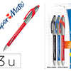 STYLO-BILLE PAPER MATE FLEXGRIP ÉLITE COULEURS ASSORTIES POCHETTE 3 UNITÉS