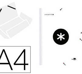 chemise-liderpapel-antartik-carton-rembord-a4-3-rabats-lastique-coloris-blanc