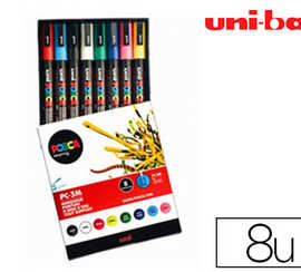 marqueur-posca-pc3m-gouache-en-cre-inodore-toutes-surfaces-pointe-fine-conique-coloris-assortis-atui-8-unitas