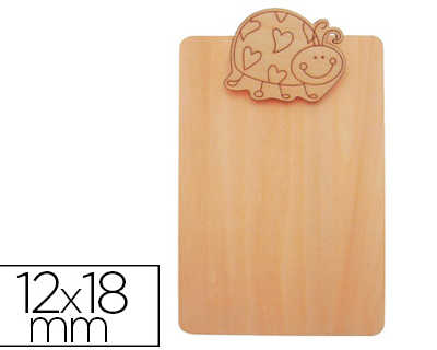 porte-bloc-notes-en-bois-d-corer-pince-motif-coccinelle-12x18cm