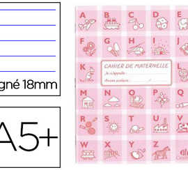 cahier-clairefontaine-maternel-le-couverture-carte-offset-17x22cm-32-pages-16-lignaes-18mm-16-unies-90g-coloris-rose