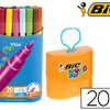 FEUTRE BIC KIDS COLORIAGE CAPU CHON VENTILÉ POINTE FINE BLOQUÉE COULEURS VIVES ASSORTIES ÉTUI PLASTIQUE PACK 20U