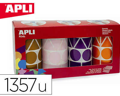 gommette-gaante-apli-agipa-gao-matrique-4-coloris-assortis-bleu-rouge-jaune-vert-pack-4-rouleaux-1357-unitas
