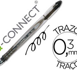 stylo-bille-q-connect-acriture-moyenne-0-5mm-corps-translucide-grip-caoutchouc-coloris-noir