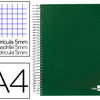 CAHIER SPIRALE LIDERPAPEL SÉRI E PAPER COAT A4 210X297MM 140F 80G/M2 QUADRILLAGE 5MM COIL-LOCK COLORIS VERT