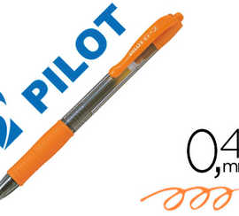 stylo-bille-pilot-g2-7-fun-ecriture-moyenne-0-4mm-encre-gel-ratractable-corps-translucide-grip-caoutchouc-orange