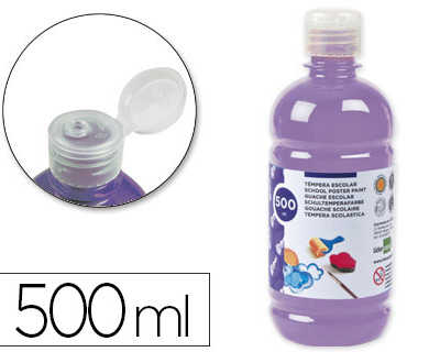 gouache-scolaire-liderpapel-liquide-lavable-fermeture-s-curit-brillante-coloris-lilas-flacon-500ml