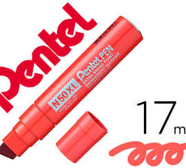 marqueur-pentel-n50xl-permanen-t-pointe-conique-extra-large-corps-aluminium-encre-asolvant-indalabile-tout-support-roug