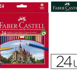 crayon-couleur-faber-castell-castle-hexagonal-coloris-vifs-tui-carton-24u
