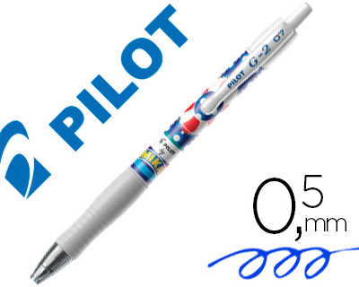 stylo-bille-pilot-g2-7-mika-dition-limit-e-bou-e-criture-moyenne-encre-gel-r-tractable-corps-translucide-bleue