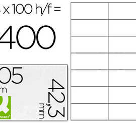 atiquette-adhasive-q-connect-1-05x42-3mm-coins-droits-imprimante-jet-d-encre-laser-copieur-bo-te-100-feuilles-1400-unita