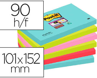 bloc-notes-post-it-super-stick-y-couleurs-miami-101x152mm-90f-repositionnables-adhasif-renforca-bleu-vert-rose-3-blocs