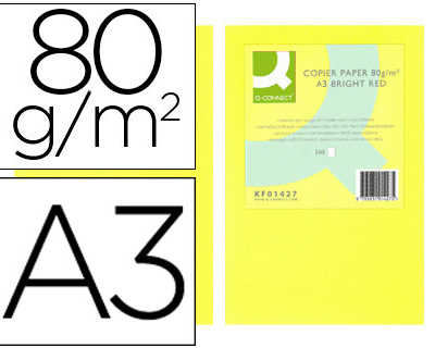 papier-couleur-q-connect-multi-fonction-a3-80g-m2-unicolore-jaune-naon-ramette-500-feuilles