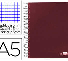 cahier-spirale-liderpapel-s-ri-e-paper-coat-a5-148x210mm-140f-80g-m2-quadrillage-5mm-coil-lock-coloris-rouge