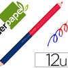 CRAYON GRAPHITE LIDERPAPEL BIC OLORE BLEU/ROUGE MINE LARGE ULTRA-RASISTANTE BOIS GRANDE QUALITA