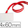 BADGE Q-CONNECT LACET ROUGE PL ASTIQUE RIGIDE CONGRES FOIRES ENTREPRISES INTARIEUR CARTE BLANCHE 94X60MM BADGE Q-CONNECT LACET ROUGE PL ASTIQUE RIGIDE CONGRES FOIRES ENTREPRISES INTARIEUR CARTE BLANCHE 94X60MM