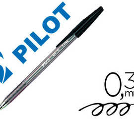 stylo-bille-pilot-bp-s-acritur-e-fine-0-3mm-encre-douce-pointe-indaformable-rechargeable-corps-translucide-coloris-noir