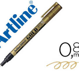 marqueur-artline-permanent-poi-nte-extra-fine-conique-0-8mm-tous-supports-corps-matal-encre-pigmentae-rasiste-eau-or