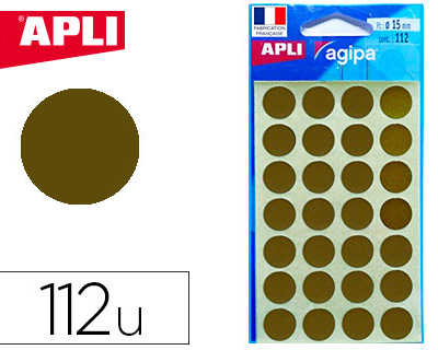 pastille-adhasive-apli-agipa-d-iametre-15mm-permanente-coloris-or-pochette-112-unitas