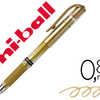 STYLO-BILLE UNIBALL SIGNO BROA D ACRITURE LARGE 0.8MM POINTE 1MM GRIP CAOUTCHOUC ENCRE GEL RASISTANTE EAU LUMIERE OR