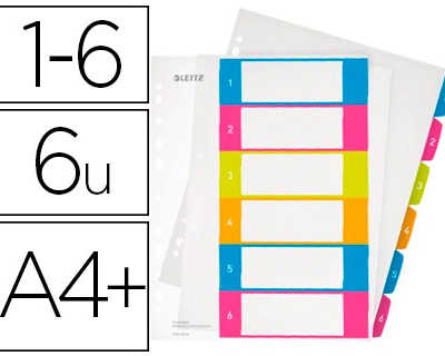 intercalaire-leitz-wow-polypro-pylene-6-touches-a4-212x310mm-table-matieres-imprimable-multicolore
