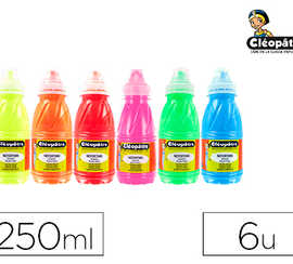 gouache-claop-tre-nefertari-to-us-supports-couleurs-fluo-jaune-orange-rouge-rose-vert-et-bleu-250ml-lot-6-unitas