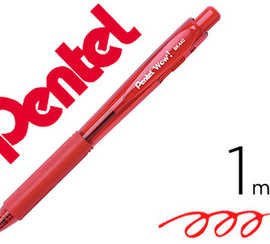 stylo-bille-pentel-wow-pointe-1mm-ratractable-grip-caoutchouc-corps-triangulaire-ergonomique-encre-coloris-rouge