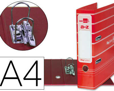 classeur-levier-liderpapel-a4-filing-system-carton-rembord-1-9mm-dos-75mm-rado-compresseur-m-tal-rouge