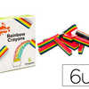 CRAYON CIRE APAISSE OZ INTERNA TIONAL COULEURS ARC-EN-CIEL FORMAT 12X10X63MM BOÎTE 6 UNITAS