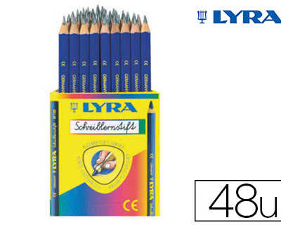 crayon-lyra-graphite-initiatio-n-criture-mine-b-4mm-diam-tre-8-5mm-corps-triangulaire-pot-48u